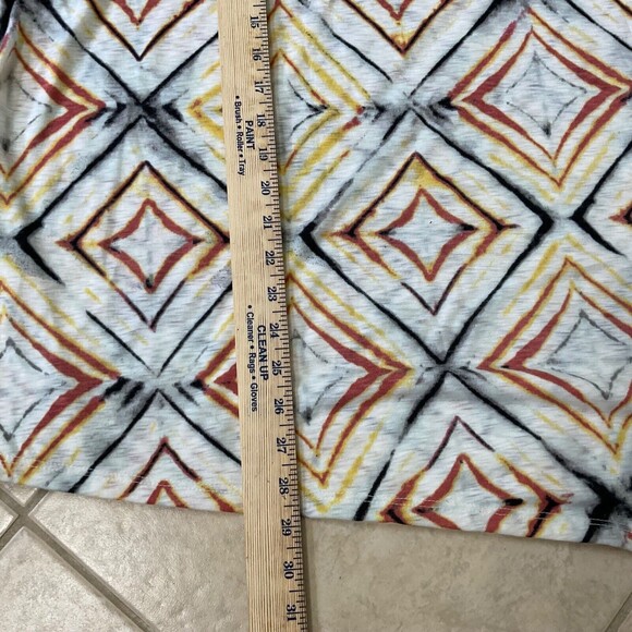 Lane Bryant Tunic Top Geometric print asymmetric tie hem  sleeveless size 14 /16 - Picture 9 of 11